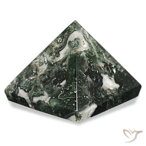 Ágata musgosa Verde floresta Natural 85.75ct, Quadrado, Opaco