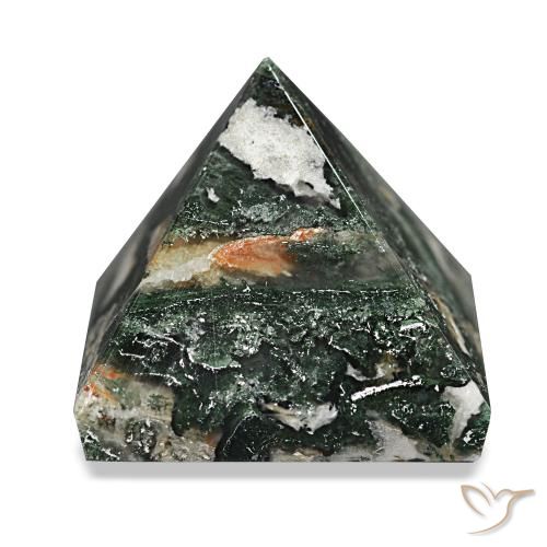 90.83ct Verde escuro Ágata musgosa, Quadrado, Opaco