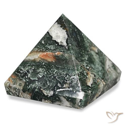 Ágata musgosa Verde escuro Natural 90.83ct, Quadrado, Opaco