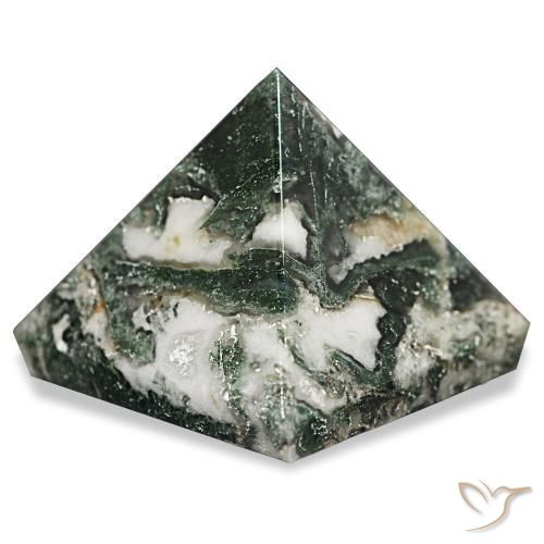 Ágata musgosa Verde escuro Natural 90.83ct, Quadrado, Opaco