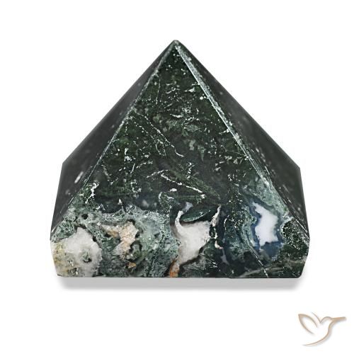 90.36ct verde escuro Ágata musgosa, Quadrado, Opaco
