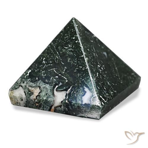 Ágata musgosa verde escuro Natural 90.36ct, Quadrado, Opaco