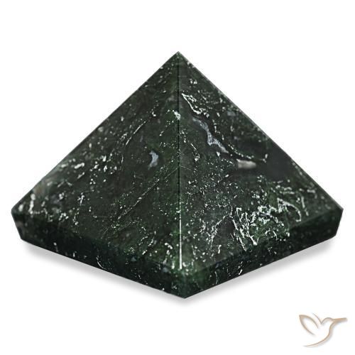 Ágata musgosa verde escuro Natural 90.36ct, Quadrado, Opaco