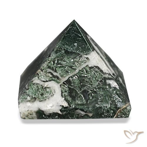 89.34ct Verde escuro Ágata musgosa, Quadrado, Opaco