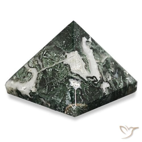 Ágata musgosa Verde escuro Natural 89.34ct, Quadrado, Opaco