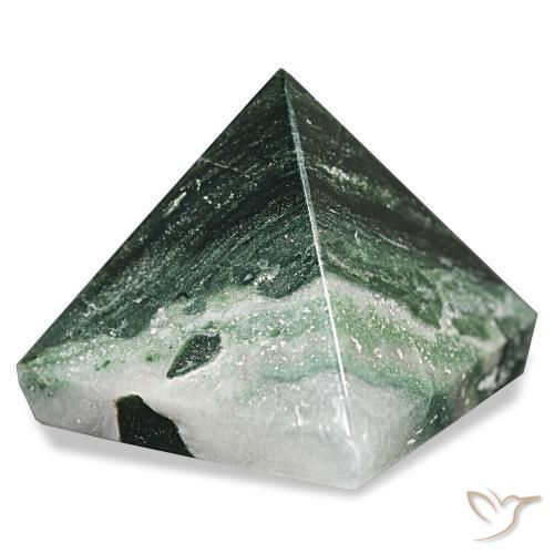 Ágata musgosa Verde floresta Natural 112.97ct, Quadrado, Opaco