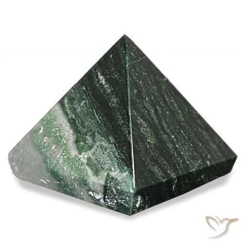 Ágata musgosa Verde floresta Natural 112.97ct, Quadrado, Opaco