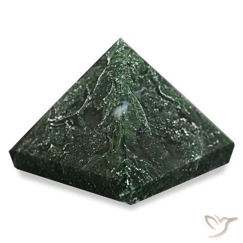 Ágata musgosa Verde floresta Natural 87.69ct, Quadrado, Opaco
