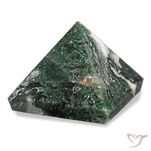 Ágata musgosa verde escuro Natural 90.69ct, Quadrado, Opaco