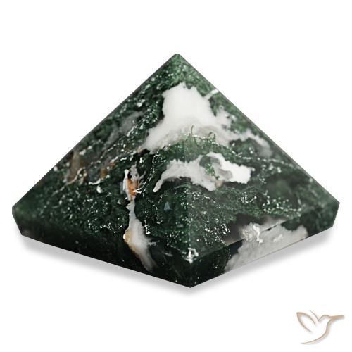 Ágata musgosa verde escuro Natural 90.69ct, Quadrado, Opaco