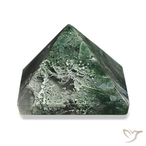 Ágata musgosa verde escuro Natural 85.75ct, Quadrado, Opaco