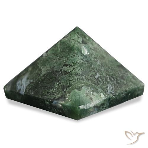 Ágata musgosa verde escuro Natural 85.75ct, Quadrado, Opaco