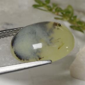 Opala musgosa amarelo natural 6,23ct, corte oval, translúcido