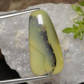 Opala musgosa amarelo natural 8,75ct, forma extravagante, translúcido