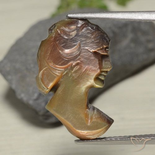5.07ct Natural esfumaçado Madrepérola, Chique, Opaco