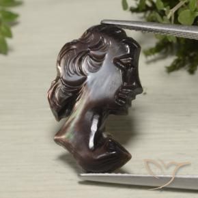 Madrepérola Chocolate marrom Natural 5.69ct, Chique, Opaco