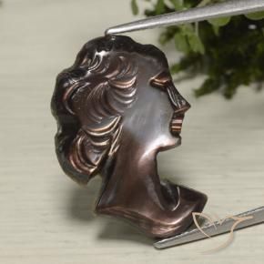 Madrepérola Chocolate marrom Natural 5.69ct, Chique, Opaco