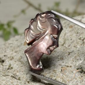 Madrepérola esfumaçado Natural 3.90ct, Chique, Opaco