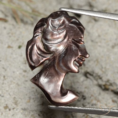 3.45ct Natural Chocolate marrom Madrepérola, Chique, Opaco