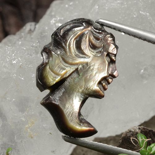 6.15ct Natural esfumaçado Madrepérola, Chique, Opaco