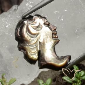 Madrepérola esfumaçado Natural 6.15ct, Chique, Opaco