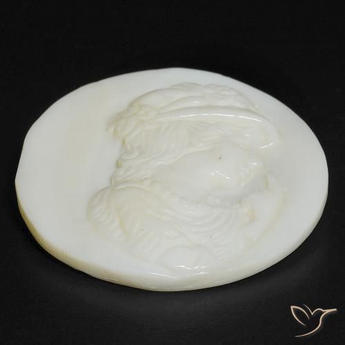 Madrepérola branco quente Natural 14.55ct, Redondo, Opaco