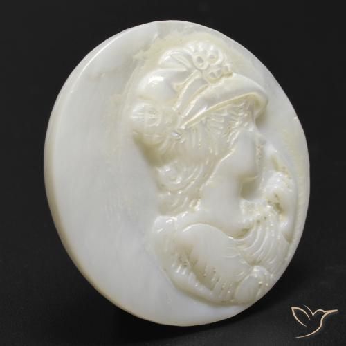 Madrepérola branco quente Natural 13.32ct, Redondo, Opaco