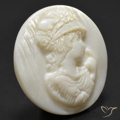 Madrepérola branco quente Natural 15.22ct, Redondo, Opaco