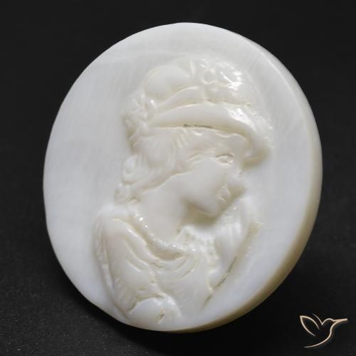 Madrepérola Creme branco Natural 19.63ct, Redondo, Opaco