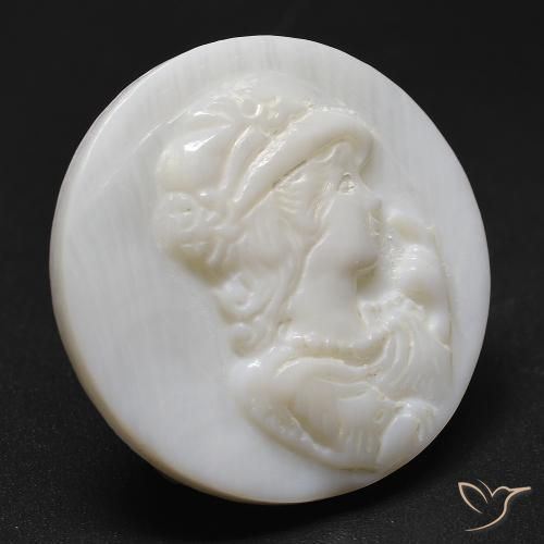 Madrepérola Creme branco Natural 19.63ct, Redondo, Opaco