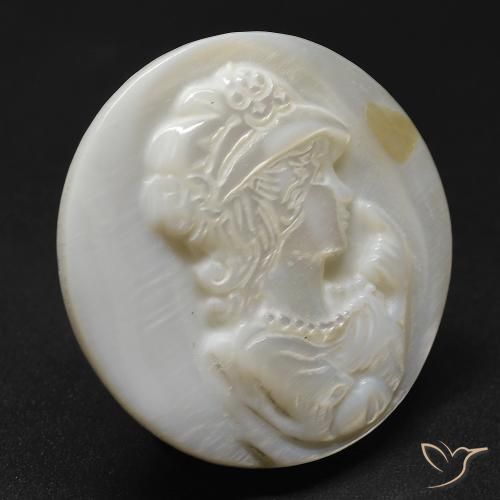 Madrepérola branco quente Natural 14.12ct, Redondo, Opaco