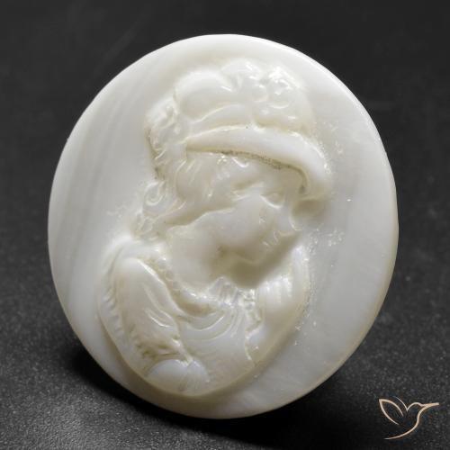 Madrepérola Pérola Branca Natural 17.23ct, Redondo, Opaco