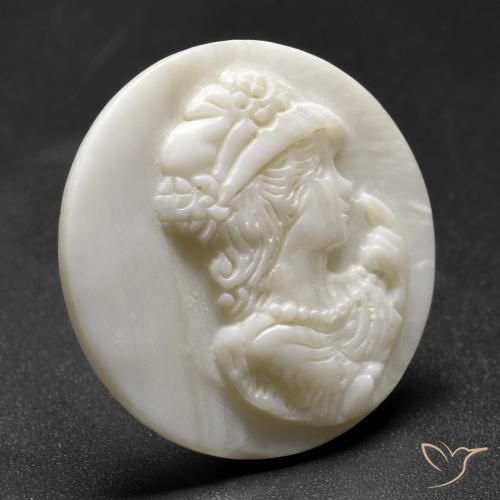 Madrepérola Pérola Branca Natural 13.49ct, Redondo, Opaco