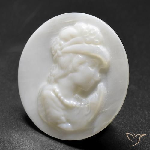 10.14ct Natural Pérola Branca Madrepérola, Redondo, Opaco