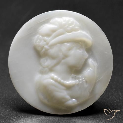 Madrepérola Pérola Branca Natural 10.14ct, Redondo, Opaco