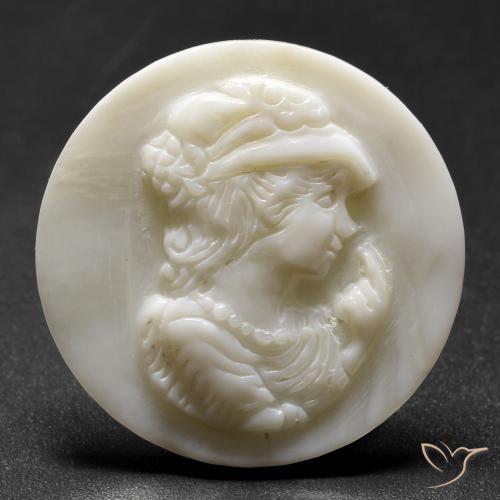 Madrepérola Pérola Branca Natural 16.21ct, Redondo, Opaco