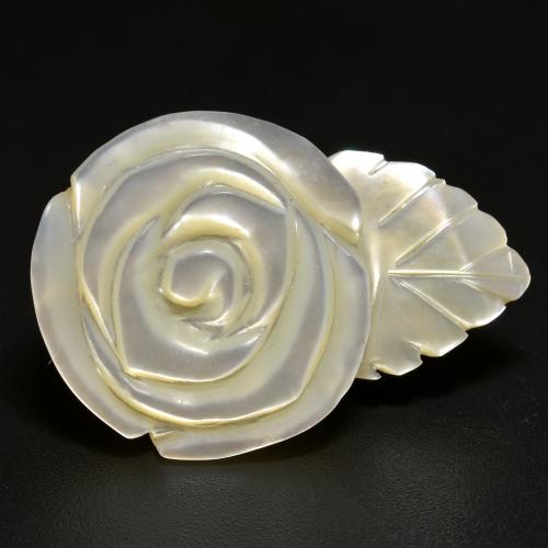 Madrepérola branco natural 16,68ct, corte flor, opaco
