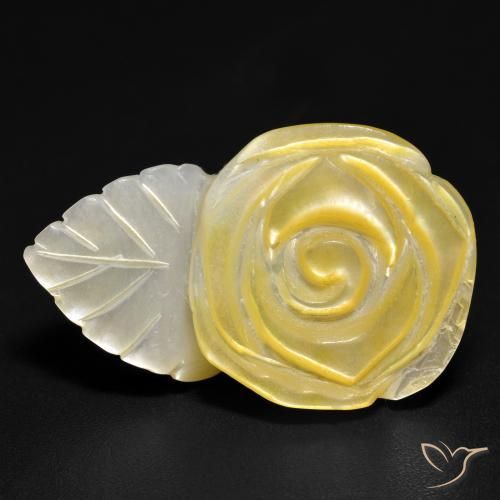 21.40ct Natural amarelo médio Madrepérola, Flor cortada, Opaco