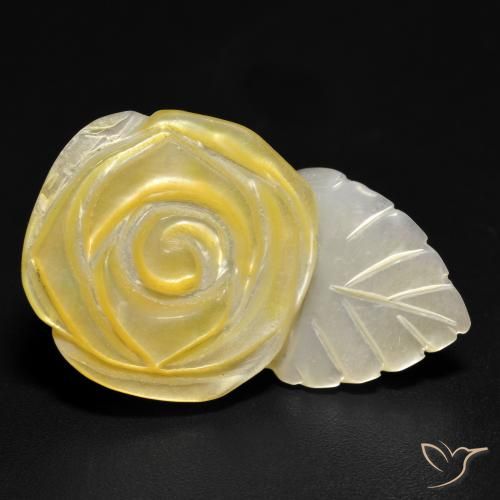 Madrepérola amarelo médio Natural 21.40ct, Flor cortada, Opaco