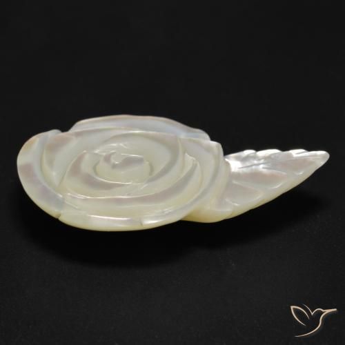 Madrepérola Pérola Branca Natural 11.41ct, Flor cortada, Opaco