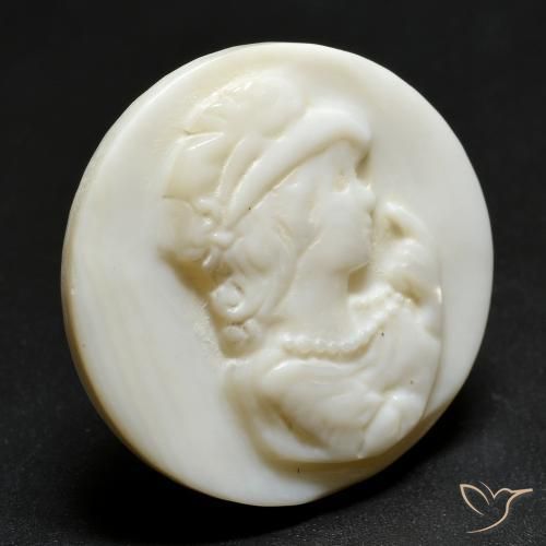 Madrepérola Creme branco Natural 19.39ct, Redondo, Opaco