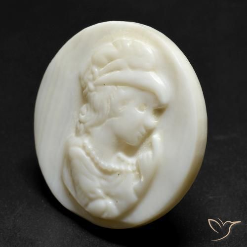 Madrepérola Creme branco Natural 19.39ct, Redondo, Opaco