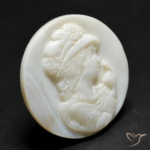 Madrepérola Pérola Branca Natural 14.43ct, Redondo, Opaco