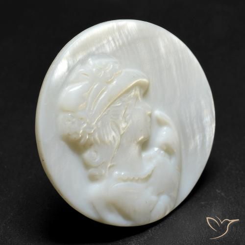 Madrepérola Pérola Branca Natural 12.81ct, Redondo, Opaco