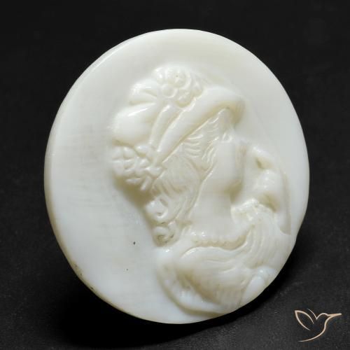 Madrepérola branco quente Natural 14.44ct, Redondo, Opaco