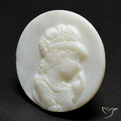 Madrepérola branco quente Natural 14.44ct, Redondo, Opaco