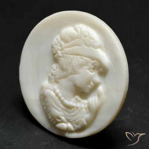Madrepérola branco quente Natural 14.49ct, Redondo, Opaco