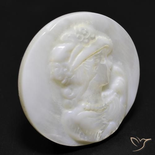 Madrepérola Pérola Branca Natural 16.81ct, Redondo, Opaco