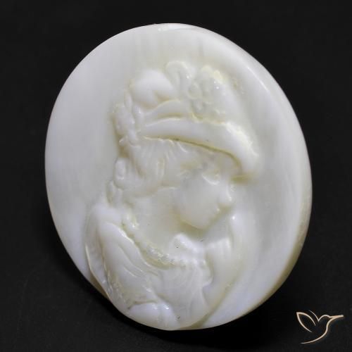 Madrepérola Pérola Branca Natural 16.81ct, Redondo, Opaco
