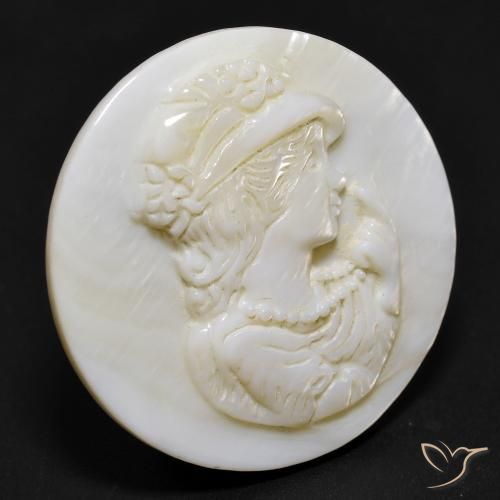 Madrepérola Pérola Branca Natural 14.26ct, Redondo, Opaco